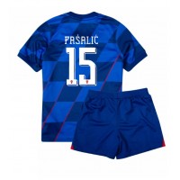 Maglia Calcio Croazia Mario Pasalic #15 Seconda Divisa Bambino Europei 2024 Manica Corta (+ pantaloncini)